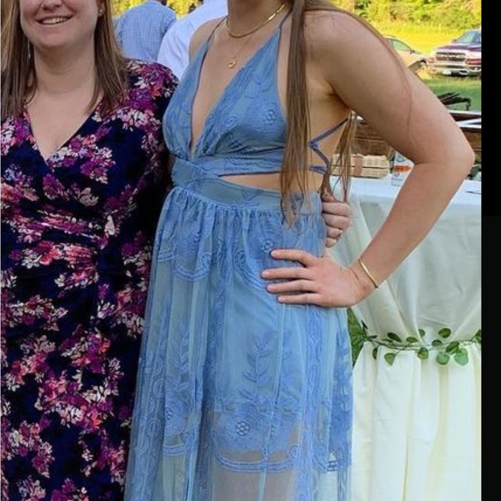 Vici blue lace maxi dress